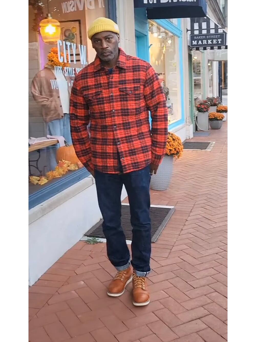 Relwen Quilted Flannel Shirt Jacket Size XL Red Black Buffalo Plaid Shacket